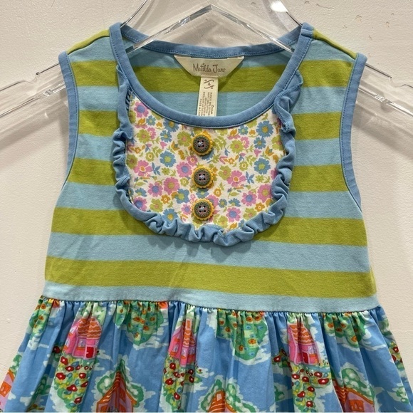 Matilda Jane Home Sweet Home Dress Size 4 Bib Ruffle Front - Picture 5 of 9